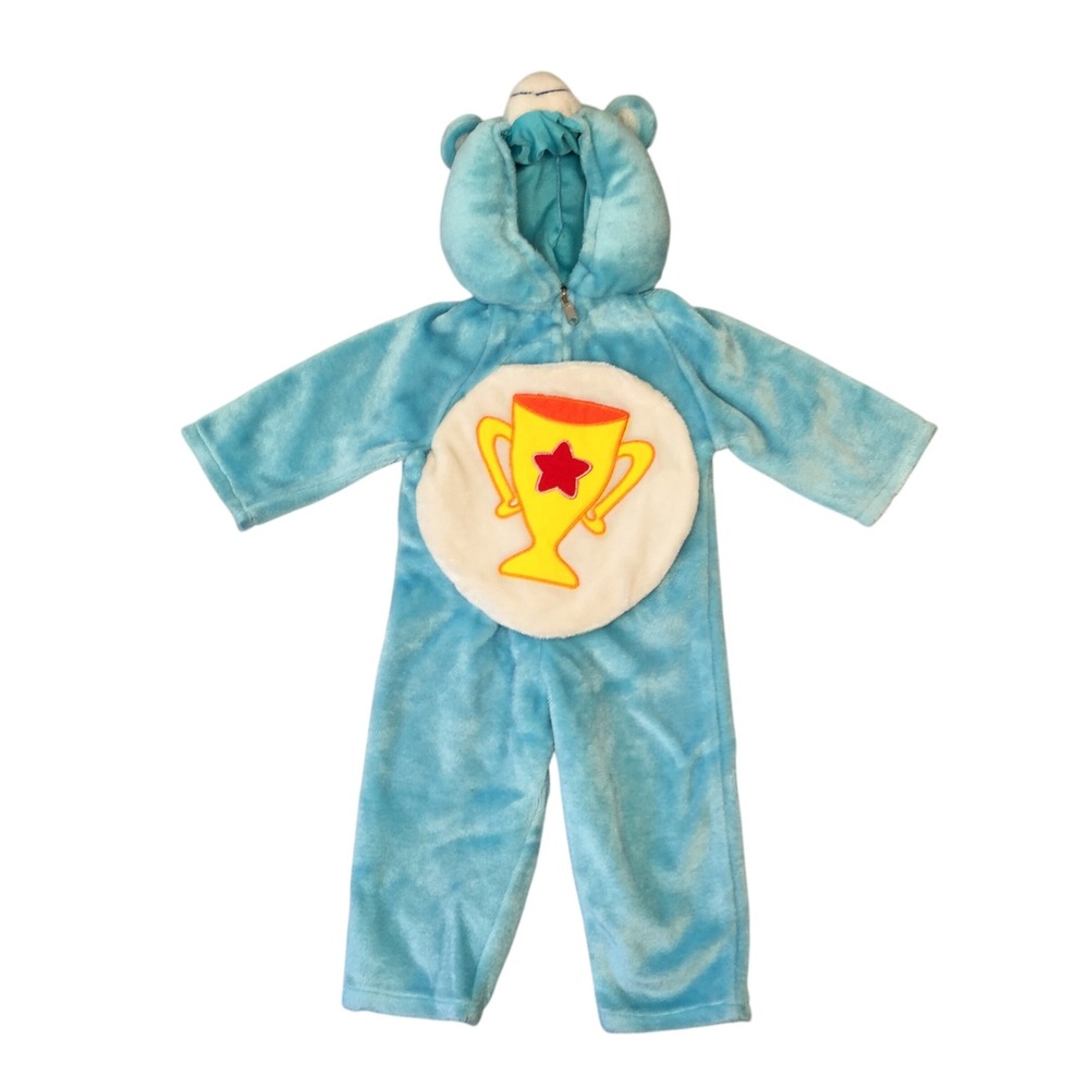 Care Bears Costume Kids 1-2 Years Blue Champ‎ Bear Hooded Fleece Vintage 2004